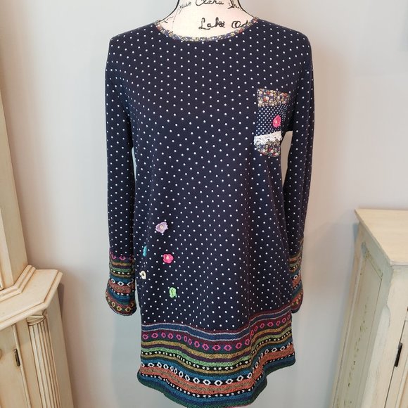 Guo Guo Size XL Sweater Fleece Lined Boho Bohemian - Picture 1 of 11